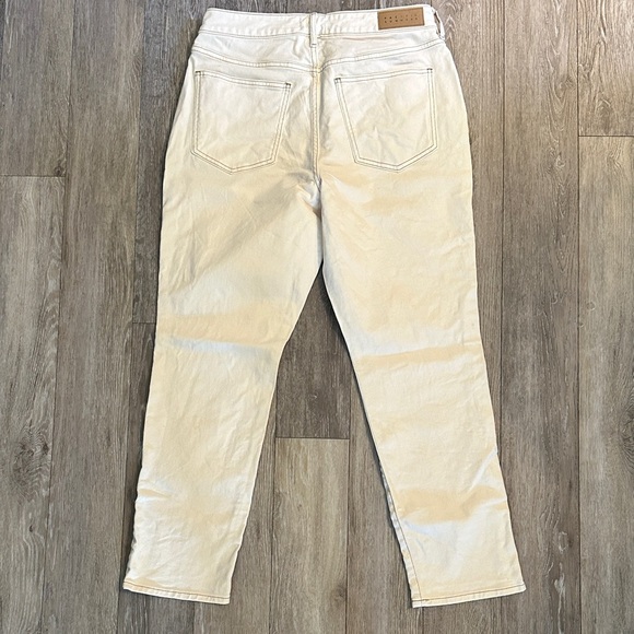 PACSUN | Stretch Mom High Rise Cream Denim Straight Leg Pants - Picture 8 of 16